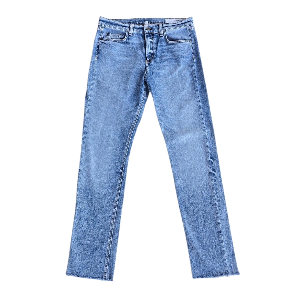 Rag & Bone 10 Inch Dre Jeans Women's Acid Blue Light Wash Mid Rise Size 28